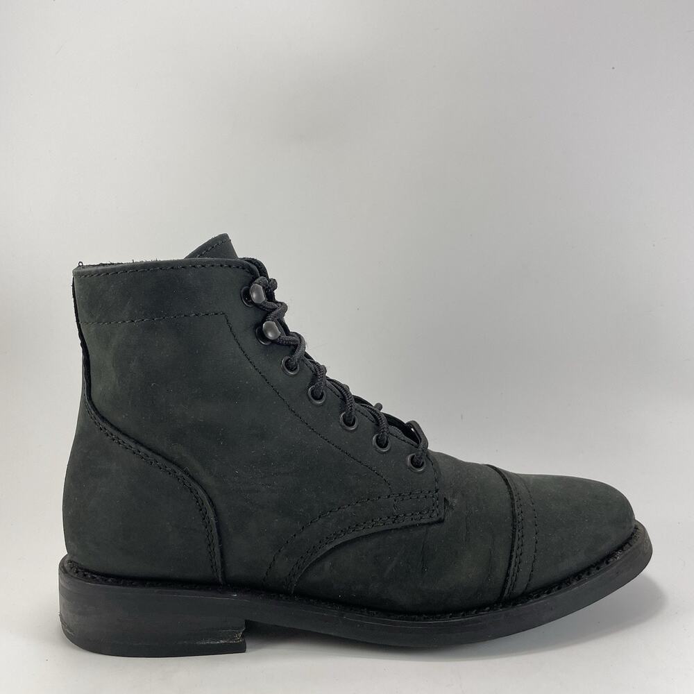 Thursday Captain Lace Up Boots Matte Black Leather Women Size 7 Service Boots